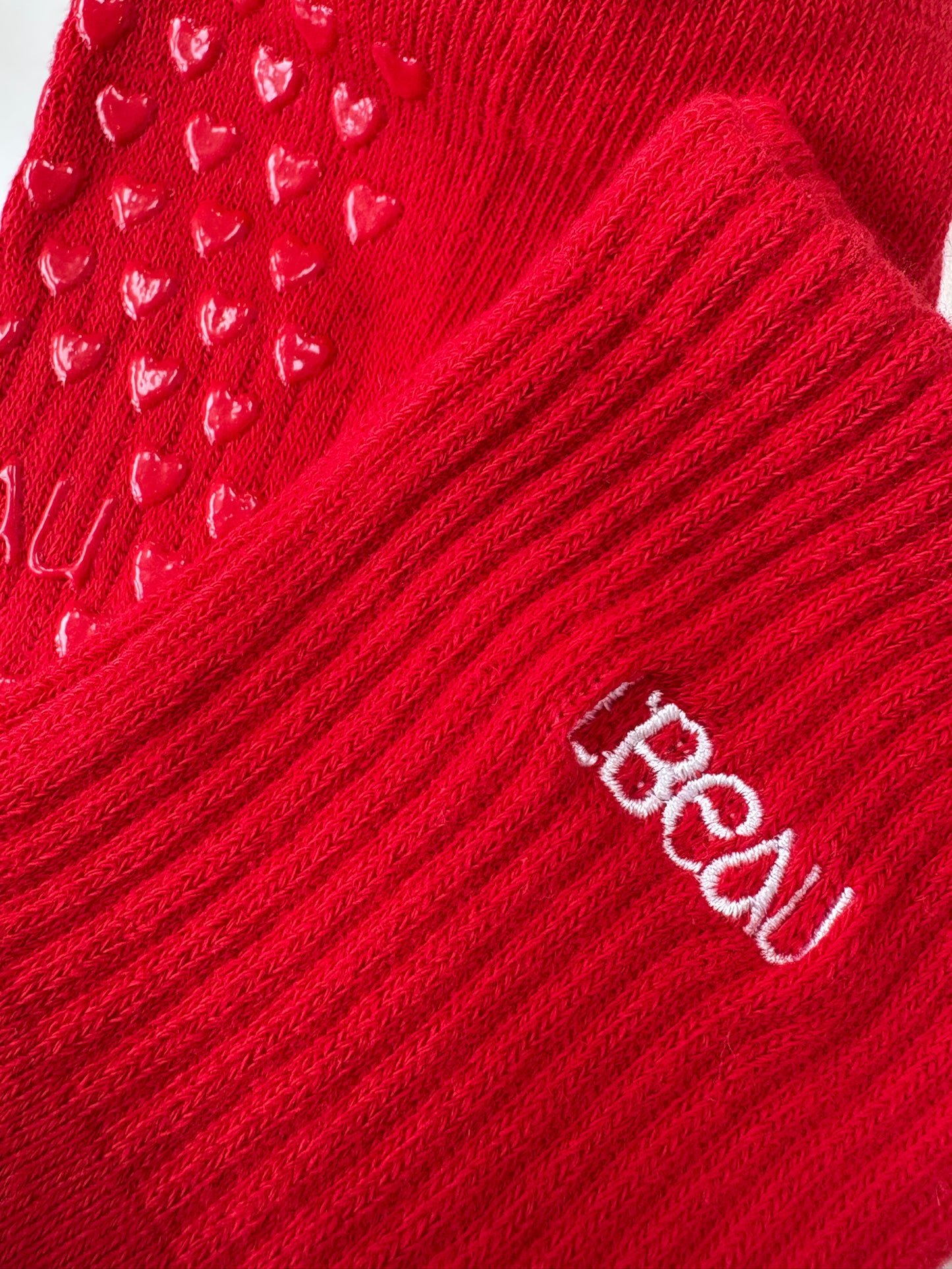 Red heart grip socks